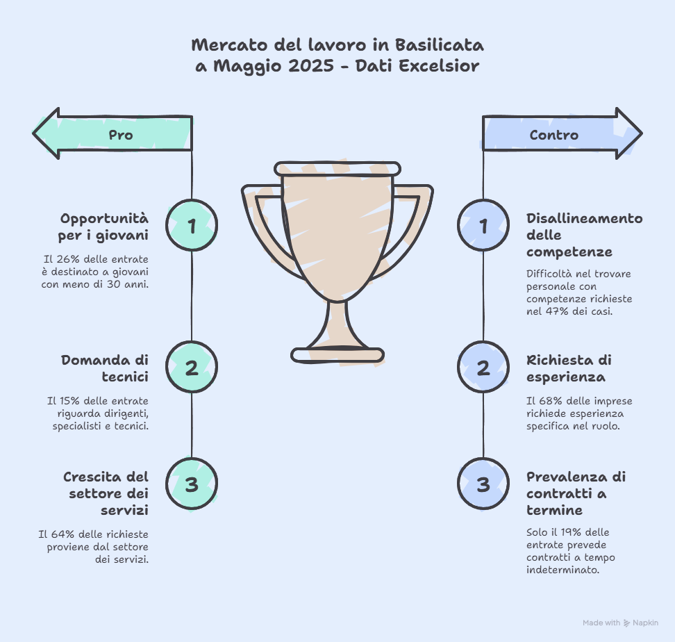 Grafico che offre una panoramica delle sfide del mercato del lavoro