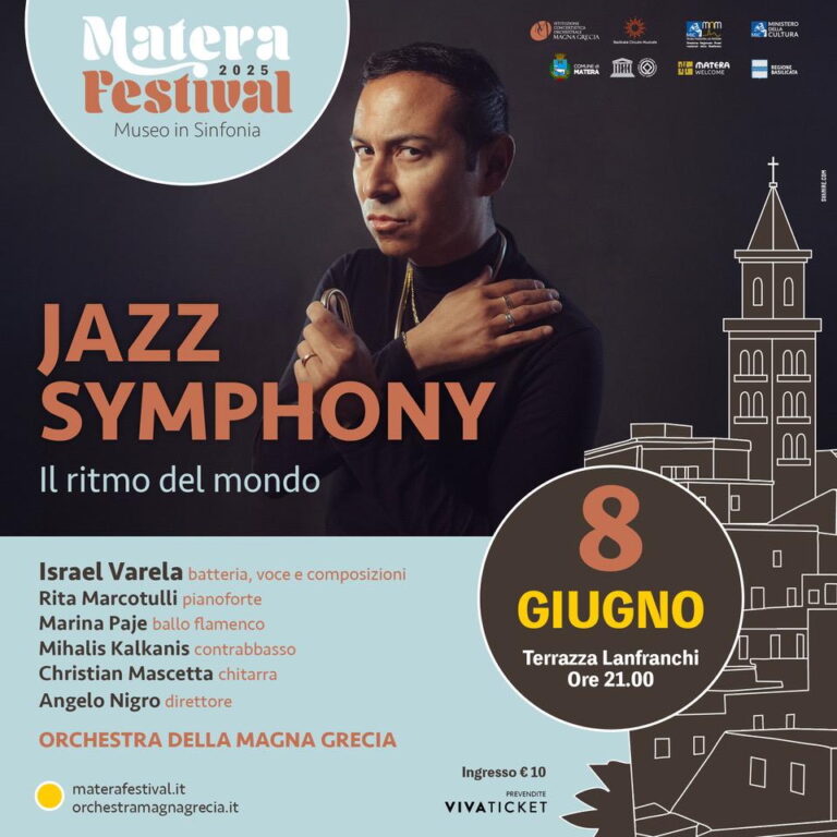 L'immagine mostra la locandina dell'evento, con i nomi dei musicisti impegnati nel concerto e una foto di Israel Varela con sullo sfondo un disegno stilizzato dei Sassi